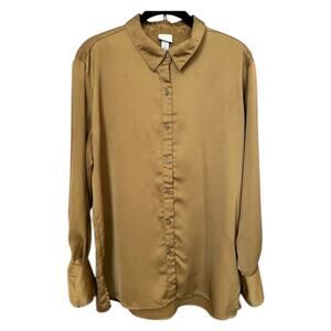 a new day Dark Gold Long Sleeve Button Down Shirt - S